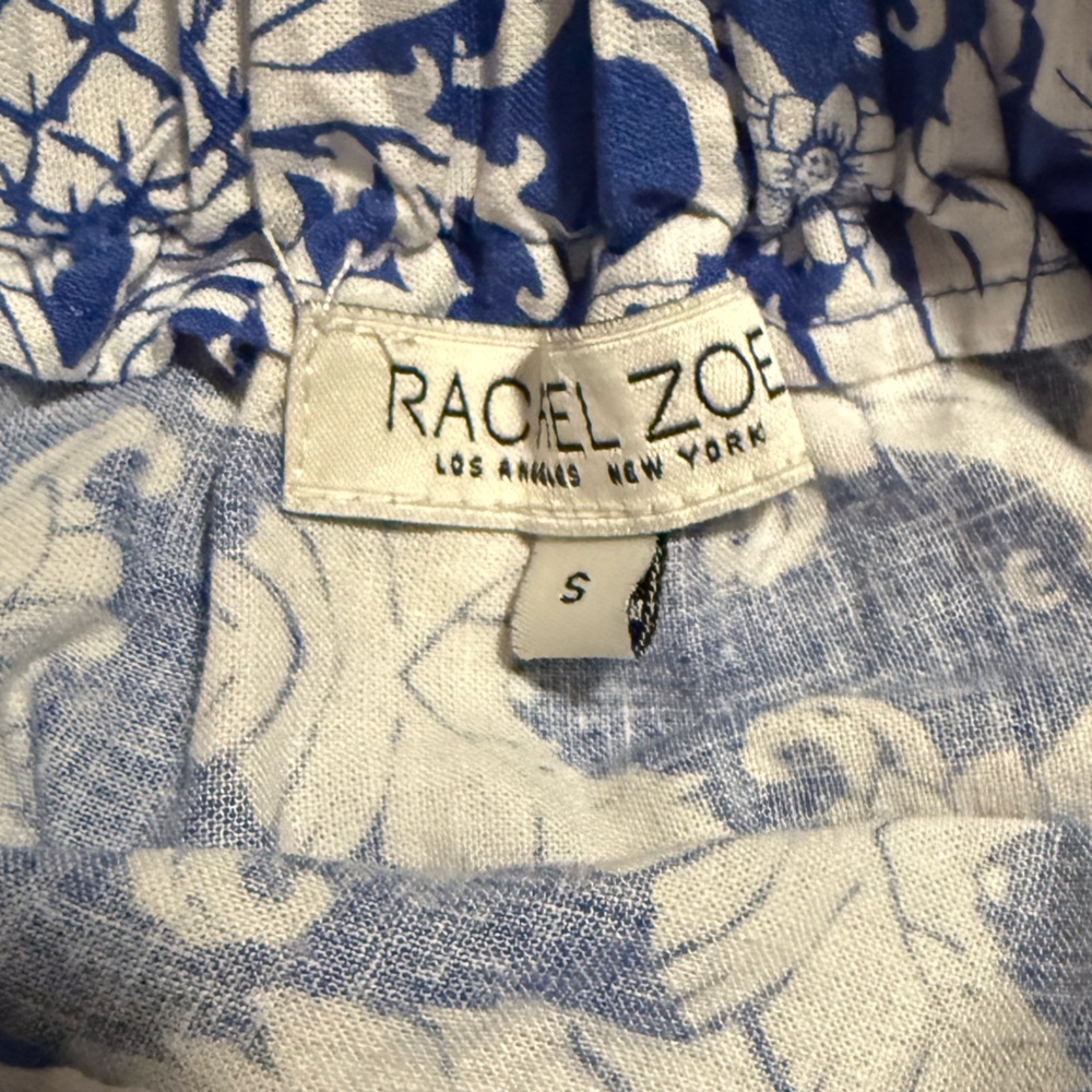 🦋Rachel Zoe wrap skirt tropical print size small blue white - Picture 3 of 5